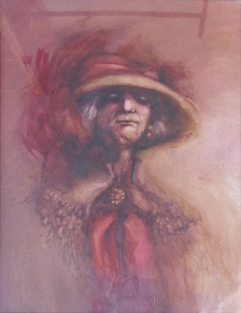 RAFAEL GORSEN / ELEGANTE DAME / OLIEVERF / 110x90cm / KADER, Antiek en Kunst, Ophalen