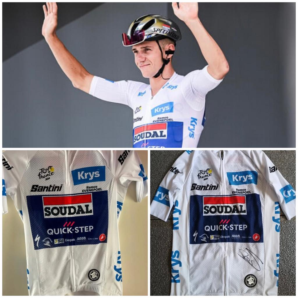 GEZOCHT Witte leiderstrui Remco Evenepoel Tour 2024, Fietsen en Brommers, Ophalen of Verzenden