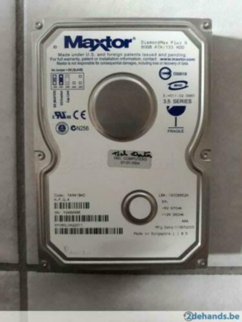 2 harde schijven Maxtor 80Gb en Seagate 160Gb, Ophalen of Verzenden, Gebruikt, Intern, Desktop