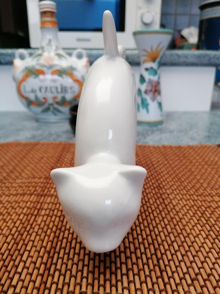 Art Deco Kat Gestileerd wit keramiek ca 1930, Ophalen of Verzenden