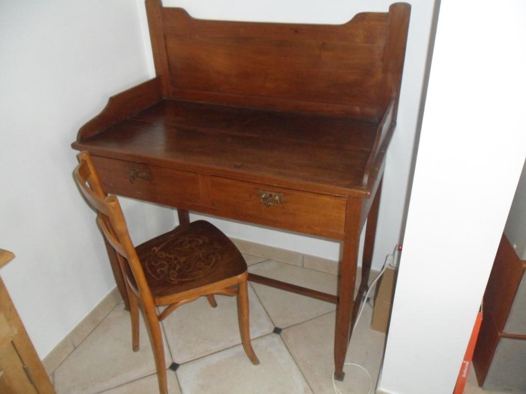 Coiffeuse ancienne, bureau et chaise bistro, Enlèvement ou Envoi, Utilisé