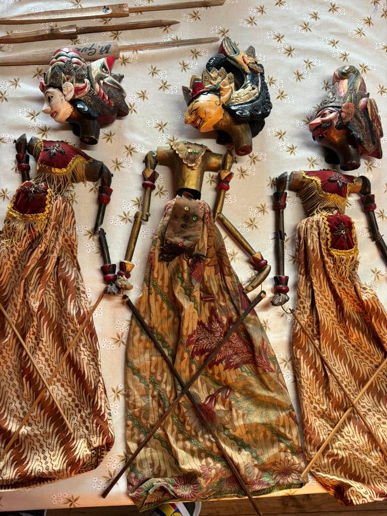 Authentieke wayang golek poppen Indonesië wajang, Antiek en Kunst, Ophalen