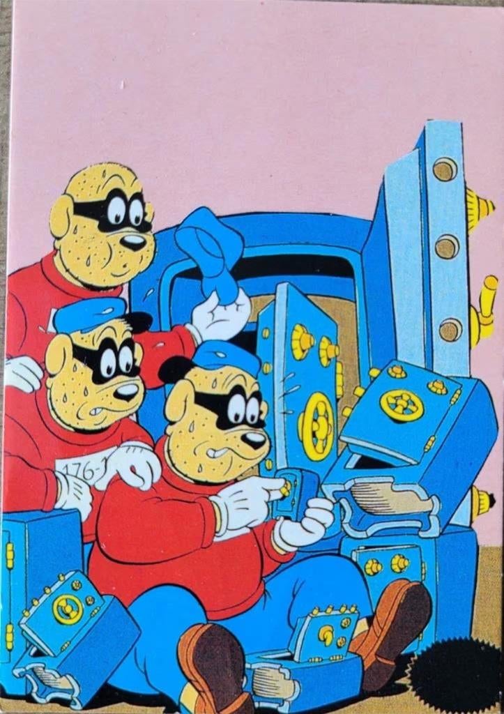 Fotokaartje: "De Zware Jongens" - Donald Duck, Verzamelen, Ophalen of Verzenden, Donald Duck, Gebruikt, Papier, Kaart of Schrift