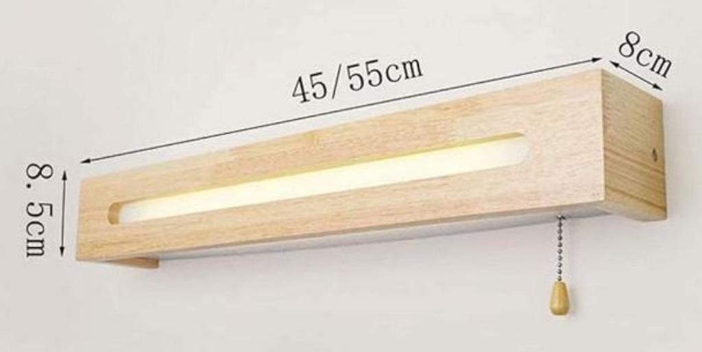 Badkamer wandlamp, Ophalen, Nieuw, Hout