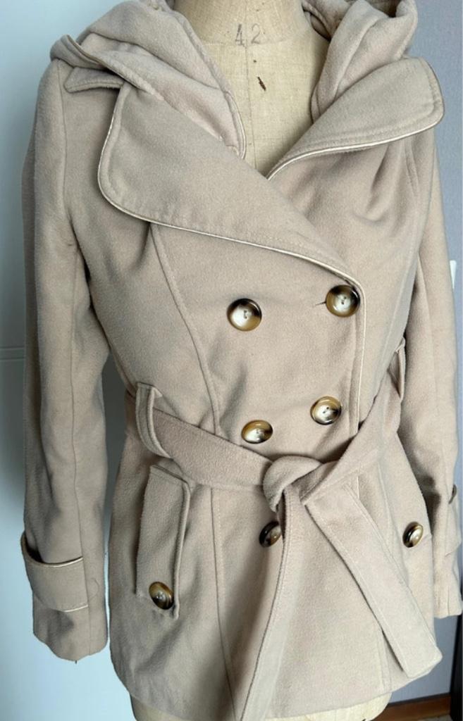 Beige/bruine winterjas van Cassis, Verzenden, Maat 36 (S), Beige