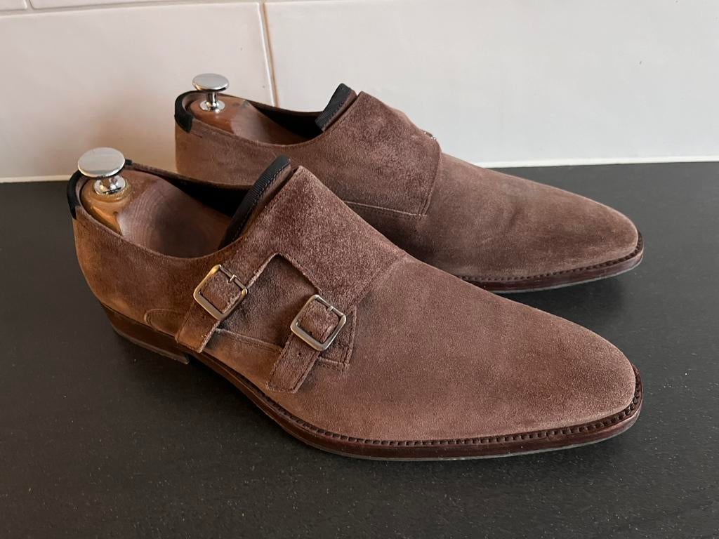 Floris van Bommel herenschoenen maat 8 / 42 als nieuw, Kleding | Heren, Schoenen, Bruin, Ophalen of Verzenden, Gespschoenen, Zo goed als nieuw