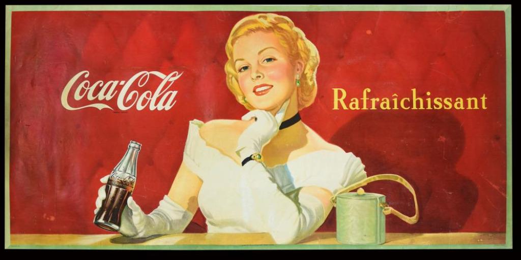 publicité affiche COCA COLA 1950 ••• 143 cm !!!!!!!, Envoi