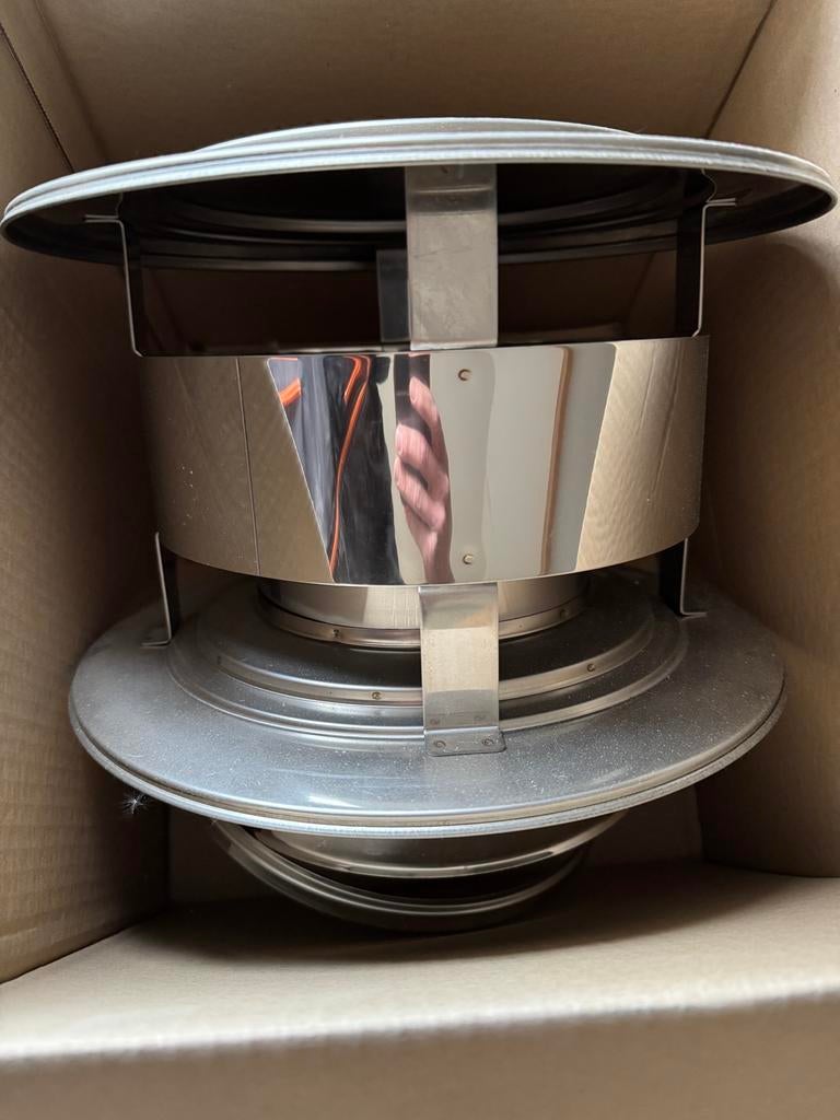 Dubbelwandige inox rookgasafvoeren & hulpstukken D150 Ubbink, Ophalen, Nieuw, Inox