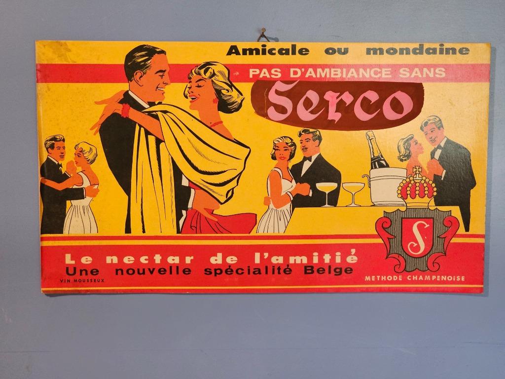 serco hoeilaart karton reclame  afmetingen 42 X 23.5 cm, Verzamelen, Ophalen of Verzenden