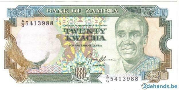 20 kwacha 1991    zambia    unc    P32b, Postzegels en Munten, Munten | Afrika, Ophalen of Verzenden, Zambia