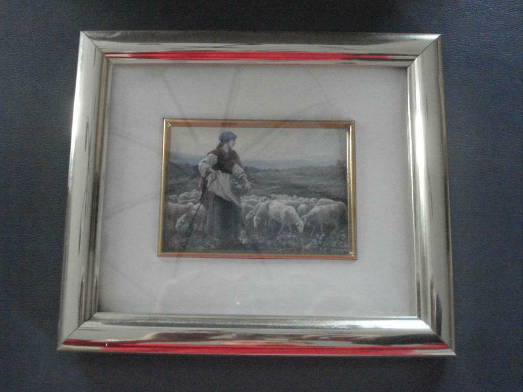 Kadertje vrouw met schapen., Antiek en Kunst, Ophalen
