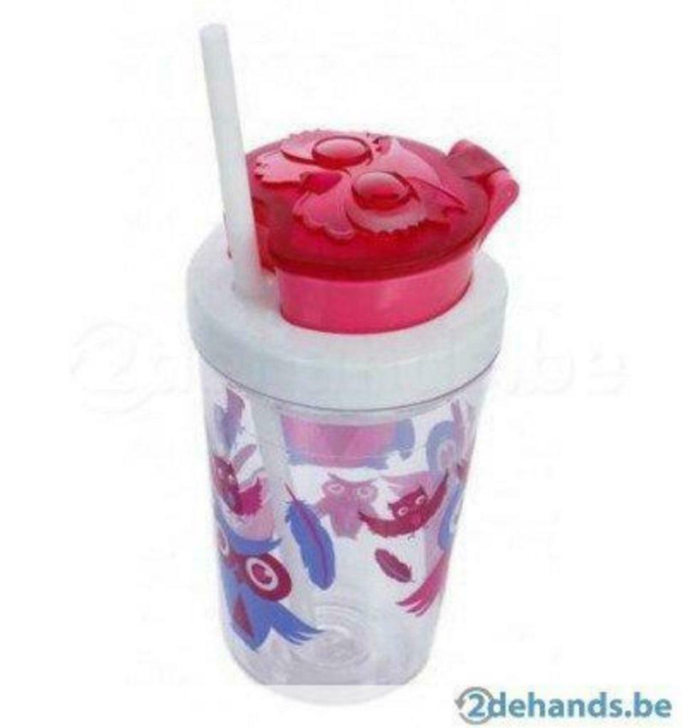 DRINKFLES CONTIGO SNACK TUMBLER PINK WITH OWL, Enlèvement ou Envoi, Neuf