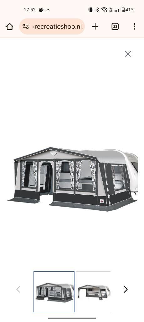 Voortent caravan, Ophalen, Zo goed als nieuw