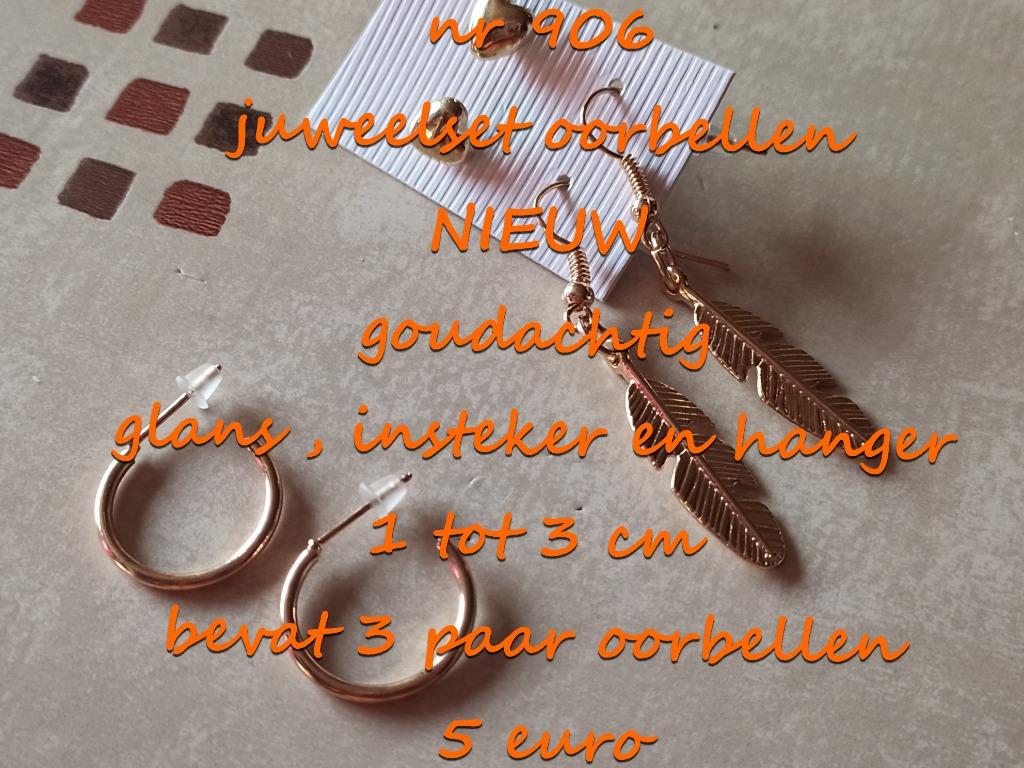 906. Juweelset : oorbellen , NIEUW , verzending inbegrepen, Overige materialen, Verzenden, Nieuw, Knopjes of Stekers