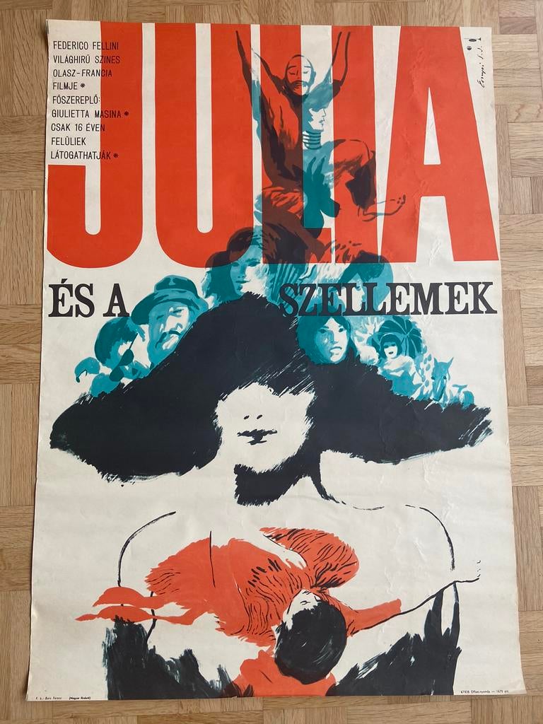 Fellini film poster Juliet and the Spirits (1968) A2 formaat, Enlèvement ou Envoi, Rectangulaire vertical, A1 jusqu'à A3, Comme neuf