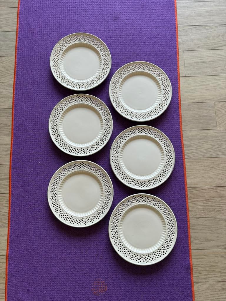 Royal Creamware 6 assiettes, Enlèvement ou Envoi