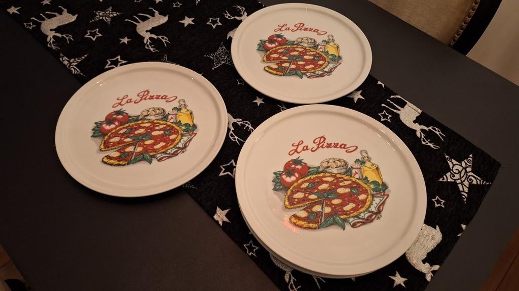 Lot 6 assiettes à pizza “La Pizza” – Porcelaine, Maison & Meubles, Enlèvement ou Envoi, Porcelaine