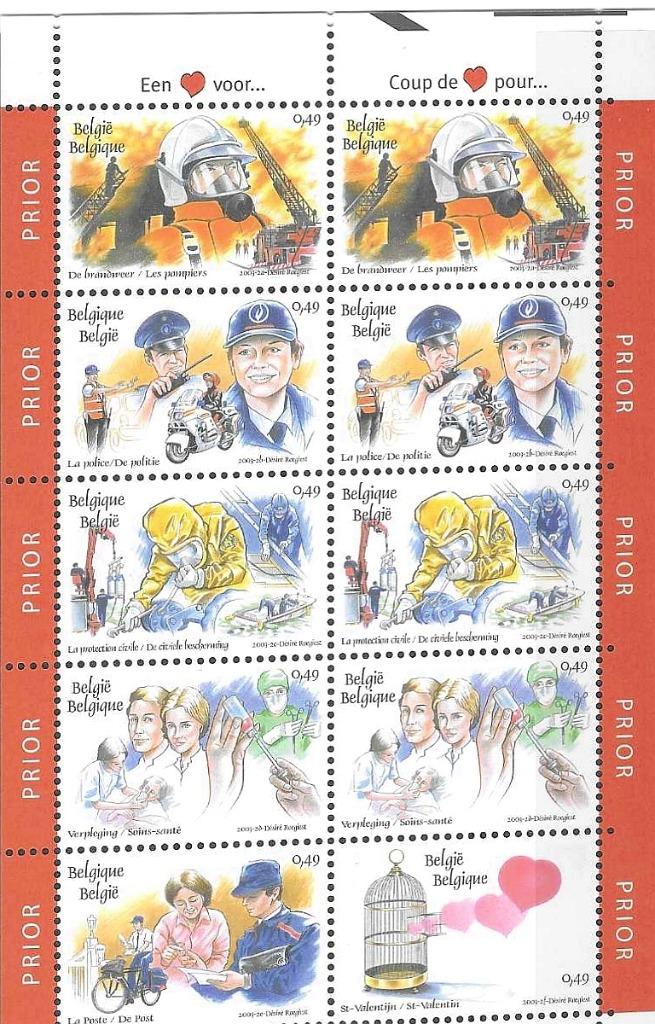 België 3150-55 Een hart voor Velletje van tien, Postzegels en Munten, Postzegels | Europa | België, Frankeerzegel, Ophalen of Verzenden
