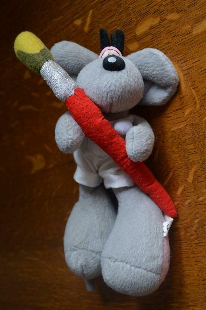 * Diddl met penseel 20 cm, Enlèvement ou Envoi, Diddl, Comme neuf, Peluche