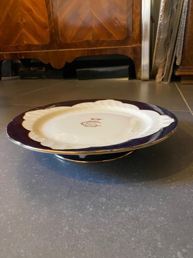 Schotel voor taart of koekjes  eind 19de eeuw  kroon EC, Ophalen of Verzenden