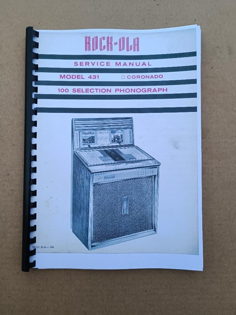 Service Manual: Rock-Ola 431/ Coronado (1966) jukebox Nieuw, Collections, Machines | Jukebox, Envoi