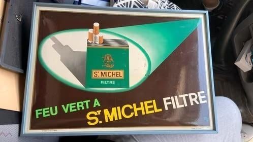 Vintage glacoide reclamebord St-Michel, Enlèvement ou Envoi, Utilisé, Panneau publicitaire