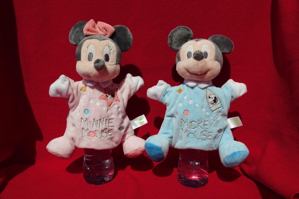 Nicotoy zachte handpoppen Mickey Mouse en Minnie, Ophalen of Verzenden, Zo goed als nieuw, Overige typen