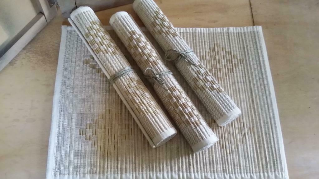 Sets de table 4 cabines bambou ocre vert beige marron tissu, Enlèvement ou Envoi, Neuf