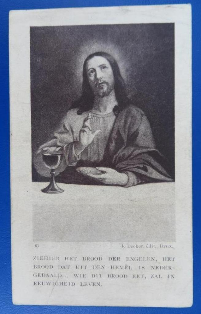 oud bidprentje heilige priesterwijding en eerste mis 1917, Ophalen of Verzenden, Bidprentje