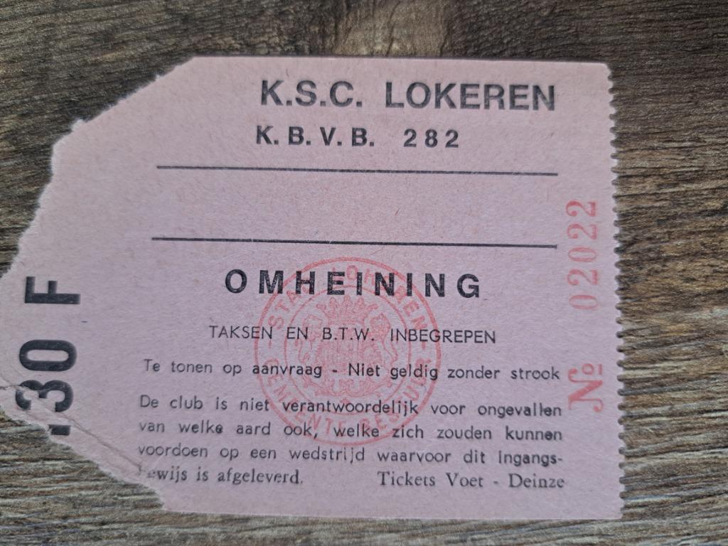 Voetbalticket Lokeren, Verzamelen, Ophalen of Verzenden, Gebruikt