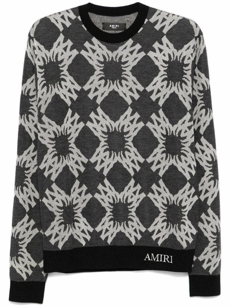 AMIRI MA Quad Jacquard Sweater, Neuf, AMIRI, Taille 52/54 (L), Noir
