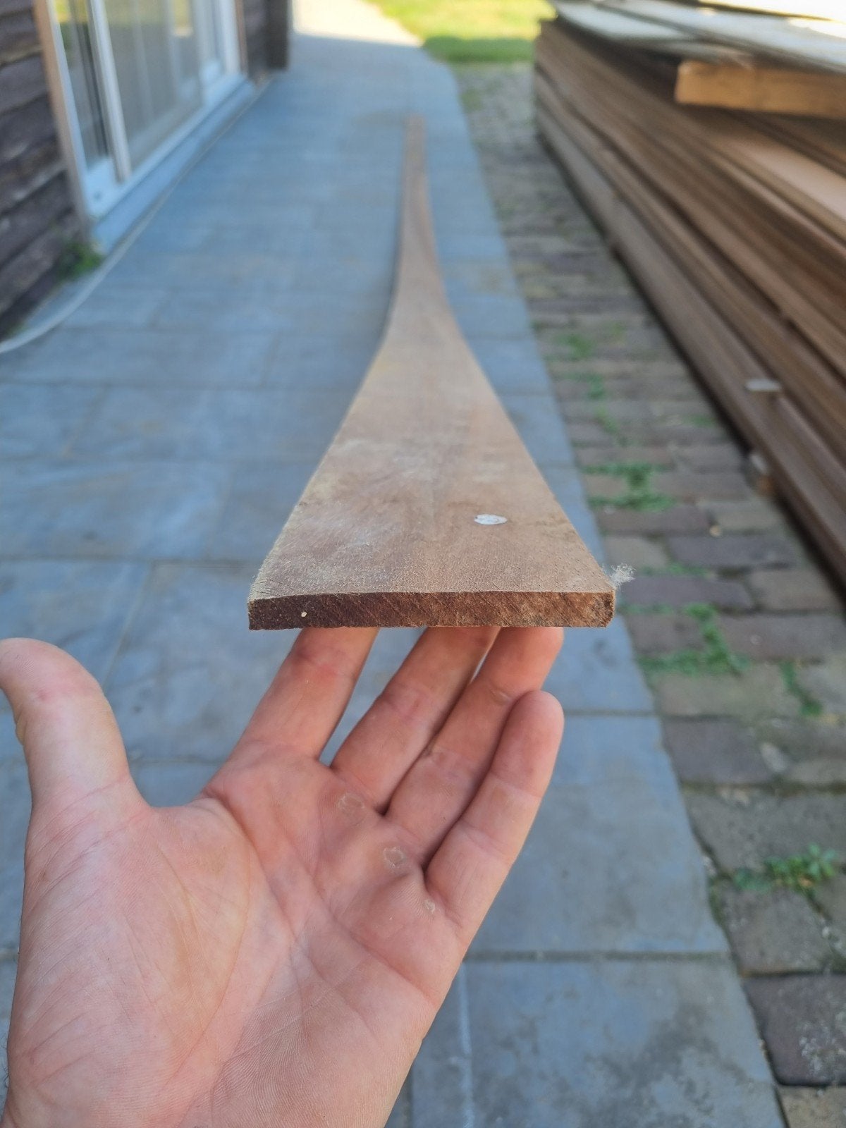 Azobe hardhout geschaafde latten 94x10mm 5m lang, Tuin en Terras, Ophalen, Planken, Nieuw, Hardhout