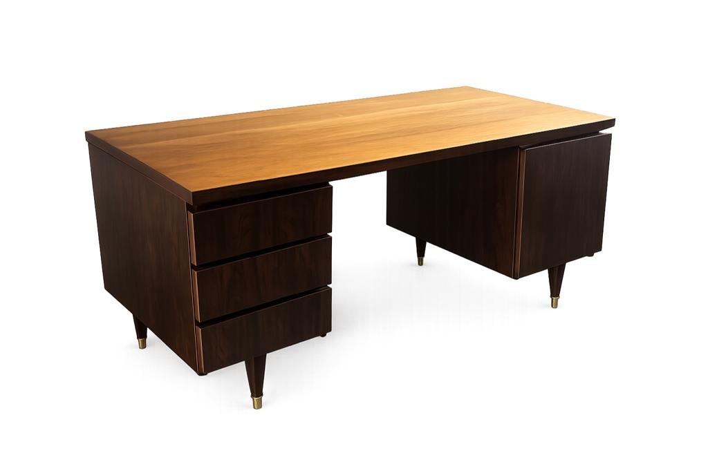 Vintage bureau, Ophalen, Met lades, Gebruikt, 135 cm