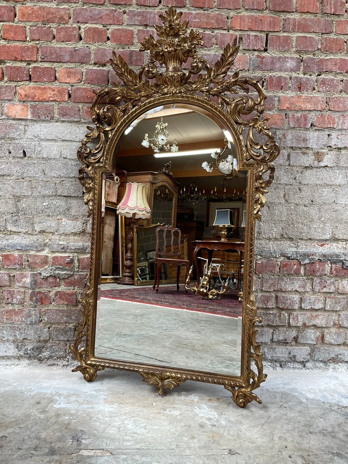 Grand miroir Deknudt vintage de style Louis XV/baroque, Enlèvement
