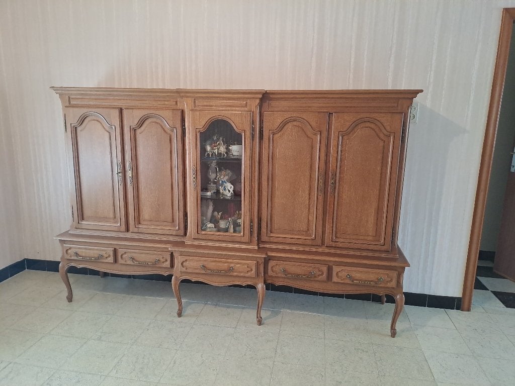 Kast, Ophalen, Eikenhout, Met lade(s), 200 cm of meer