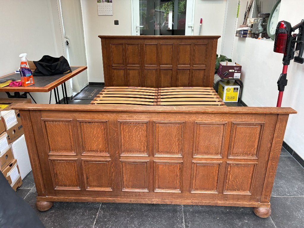 Massief bed en kleerkast, Ophalen, Zo goed als nieuw, Tweepersoons
