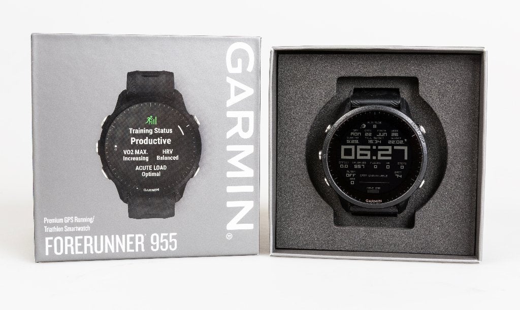 Garmin Forerunner 955, Bijoux, Sacs & Beauté, Montres de sport, Utilisé, Android, Noir, Distance, Bandage calorique, État, GPS