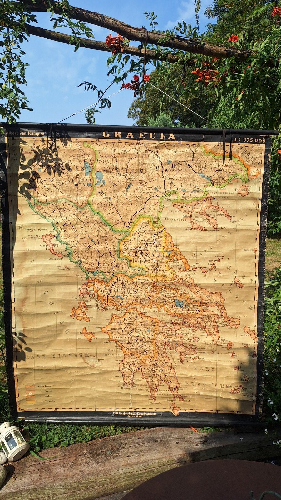 Ancienne carte d'école. La Grèce