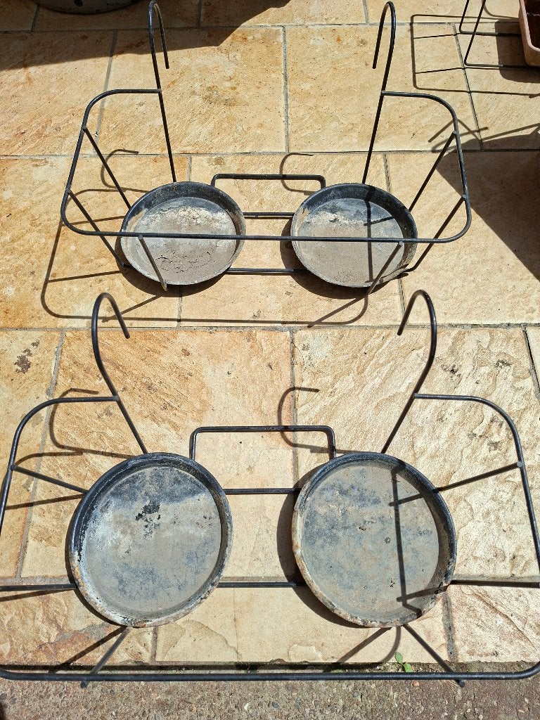 2 support pour pot rond de jardin 45 x 22 cm hauteur 16 cm, Moins de 30 cm, Enlèvement, Utilisé, Intérieur