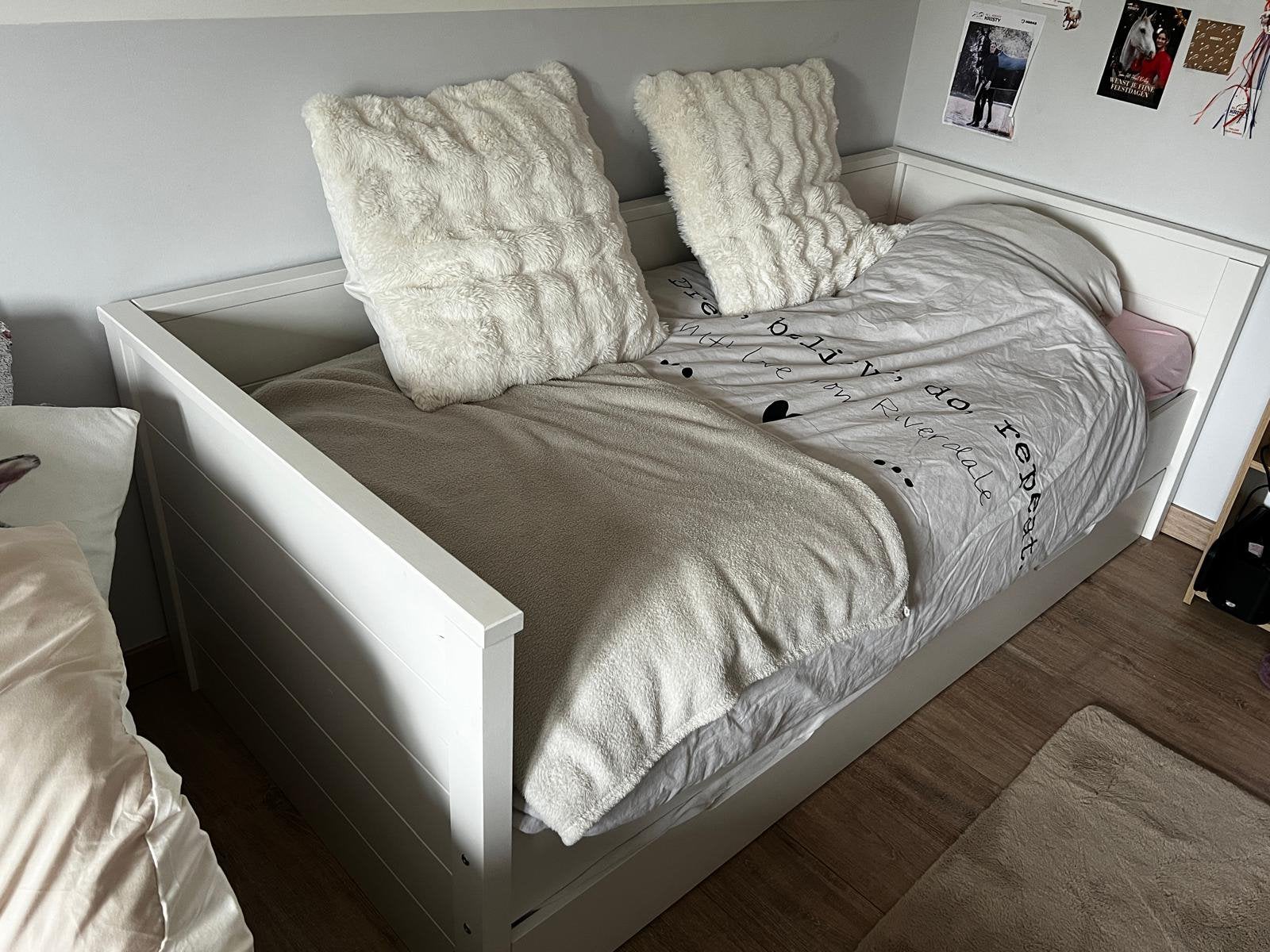 Eenpersoonsbed met schuif, Huis en Inrichting, Slaapkamer | Bedden, Gebruikt, Eenpersoons, 100 cm, 200 cm, Hout, Wit, Ophalen