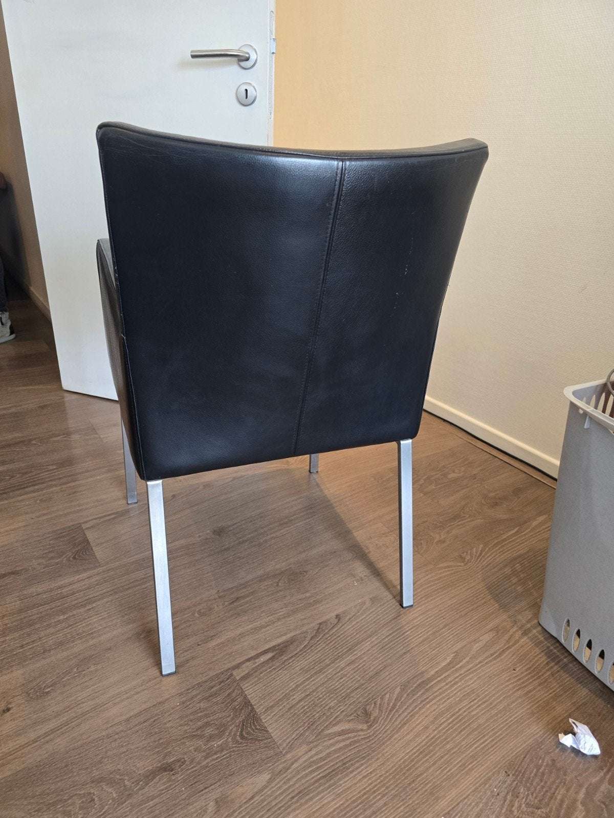 Leren stoelen, Huis en Inrichting, Ophalen, Gebruikt, Zwart, Vintage