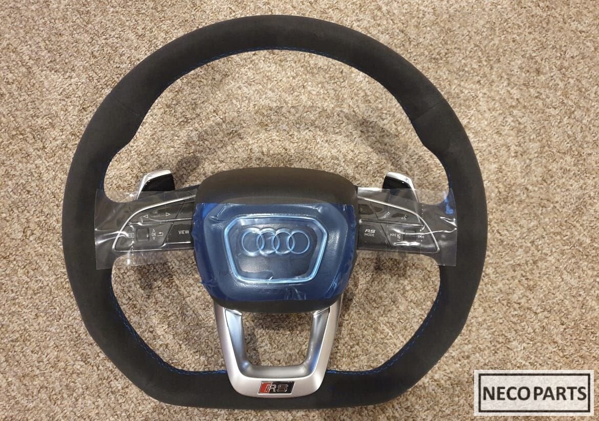AUDI RSQ3 STUURWIEL STUUR ALCANTARA BLAUWE STICKSELS, Auto-onderdelen, Gebruikt, -, Achter, -