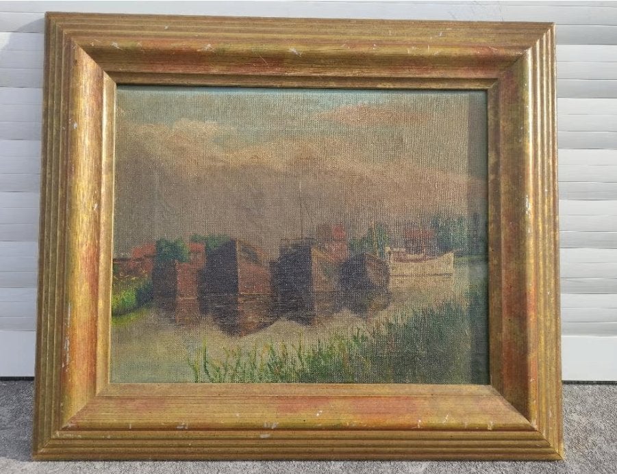 huile sur toile marine signe frans van genesen, Antiek en Kunst, Kunst | Schilderijen | Klassiek, Doek, Ophalen of Verzenden
