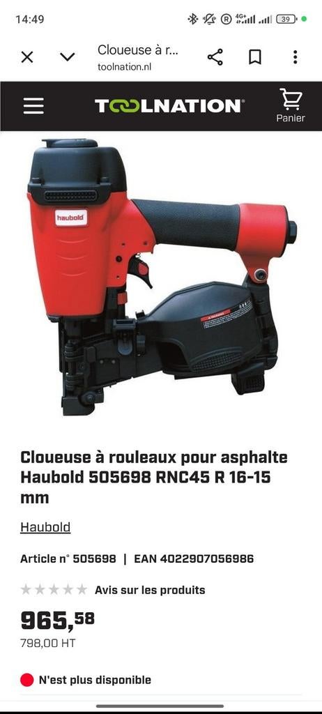 Cloueur pro HAUBOLD nickel, Bricolage & Construction, Outillage | Foreuses, Enlèvement