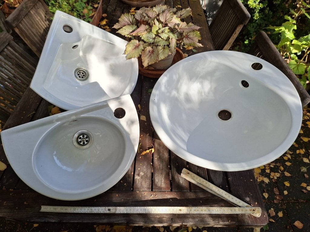 3 kleine lavabo's, Bricolage & Construction, Enlèvement, Utilisé, Pierre, Lavabo