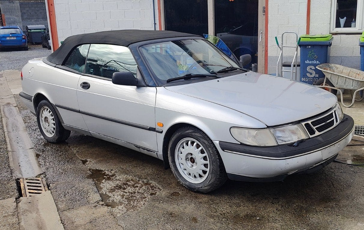 Saab 900 cabriolet pour pièces, Autos, Cuir, Argent ou Gris, Achat, Cabriolet