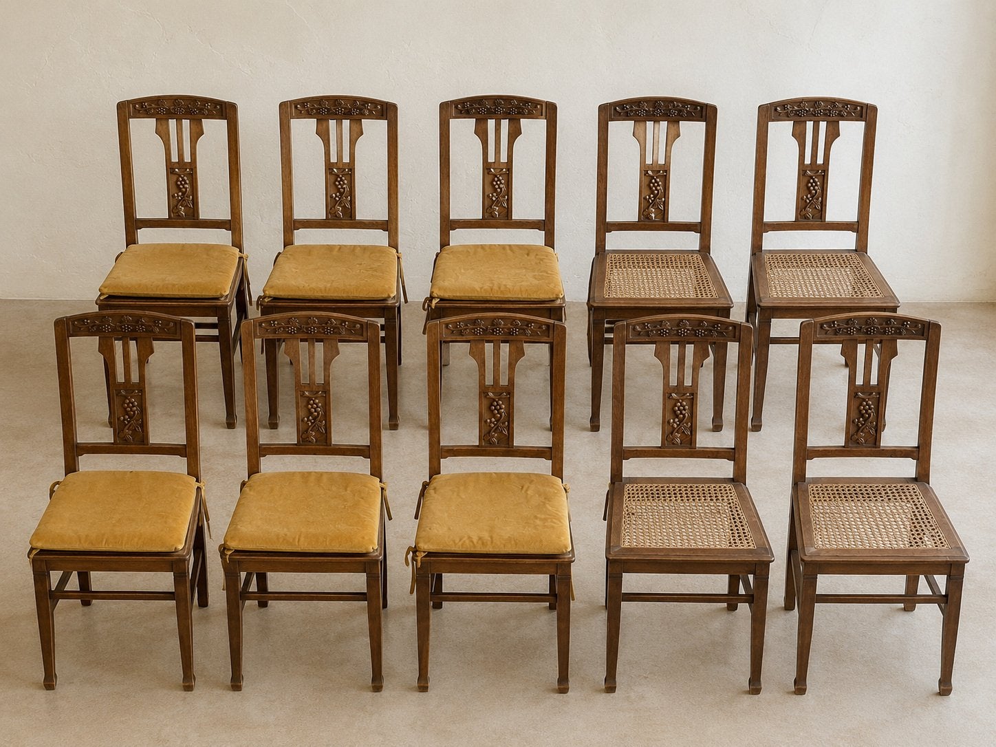 10 chaises vintage cannage – lot 10 ou 6 + 4, Enlèvement