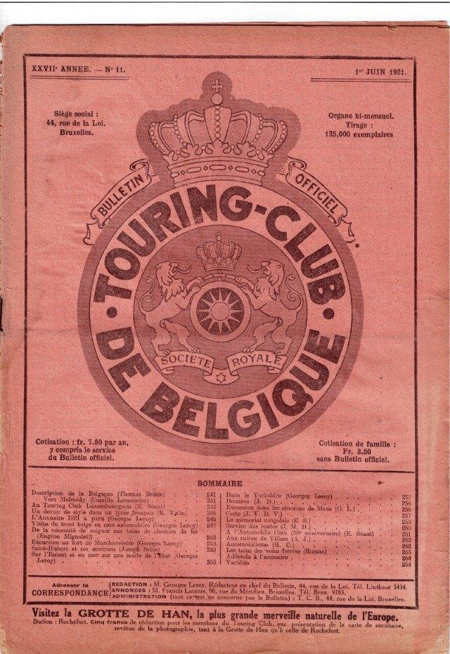 Touring Club 3/5/6/7/8/-12/1921 6 numéros uniques, Enlèvement ou Envoi, Utilisé, Sports et Loisirs
