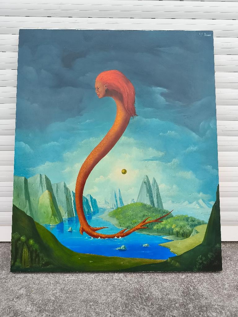 Huile sur panneau l amour maternel signe carl prevot, Antiek en Kunst, Ophalen of Verzenden