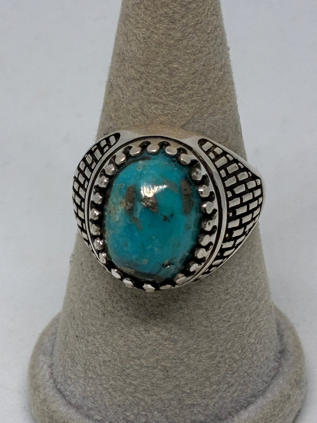 Zilveren 925 Ring met Turkoois Steen - Maat 28,5, Blauw, Nieuw, Ophalen of Verzenden, 17 tot 18